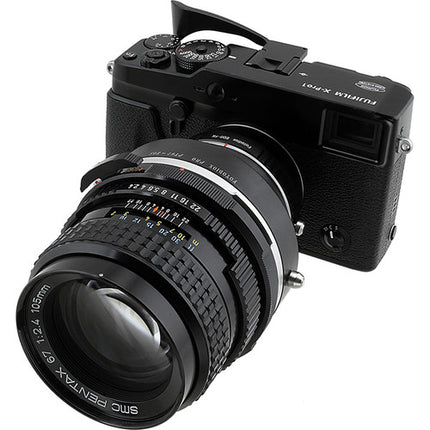 FotodioX Pro Adaptador de Montura para Lente Pentax 67 a Cámara Fujifilm X Metal Chrome