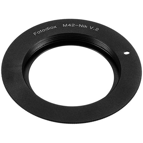 FotodioX Adaptador de Montura para Lente M42 Tipo 2 a Cámara Nikon F Montura de Latón Cromado