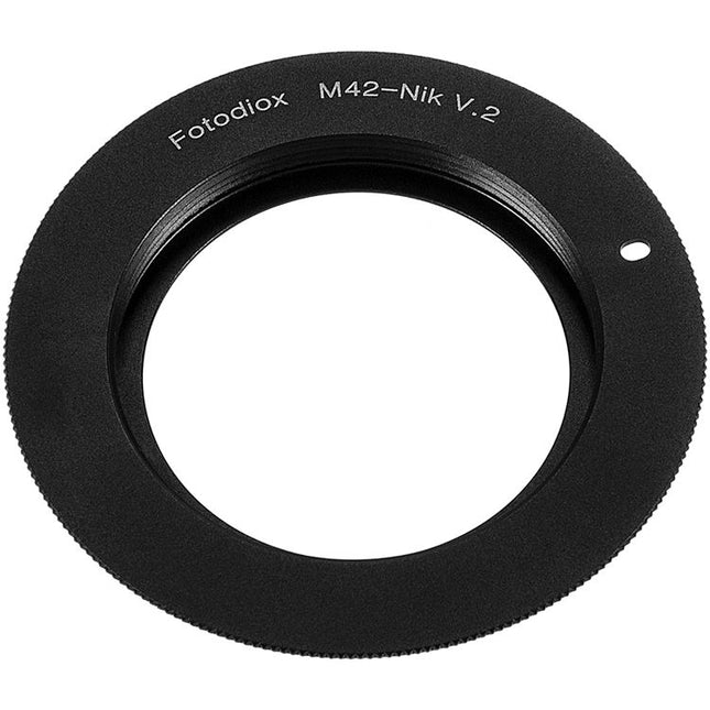 FotodioX Adaptador de Montura para Lente M42 Tipo 2 a Cámara Nikon F Montura de Latón Cromado