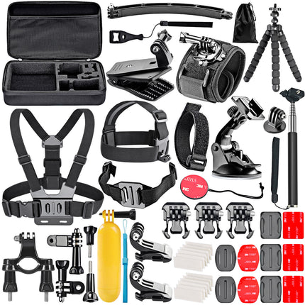 Neewer Kit de accesorios 50 en 1 para GoPro con estuche y trípode