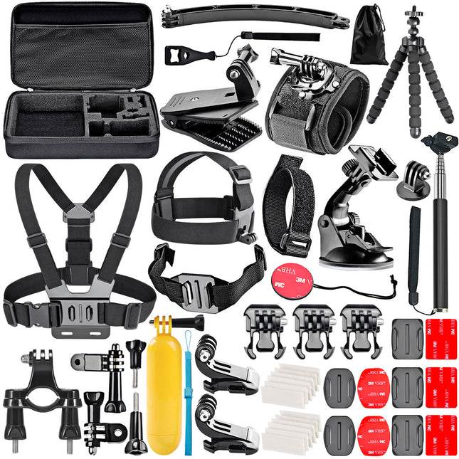 Neewer Kit de accesorios 50 en 1 para GoPro con estuche y trípode
