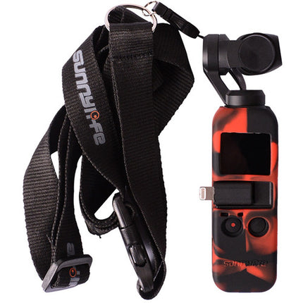 Funda de silicona DigitalFoto para DJI Osmo Pocket con cordón ajustable negro y rojo