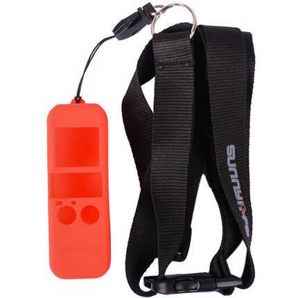 DigitalFoto Solution Funda de Silicona con Correa Ajustable para DJI Osmo Pocket Roja
