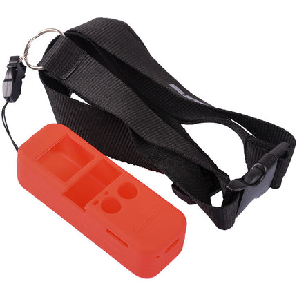 DigitalFoto Solution Funda de Silicona con Correa Ajustable para DJI Osmo Pocket Roja