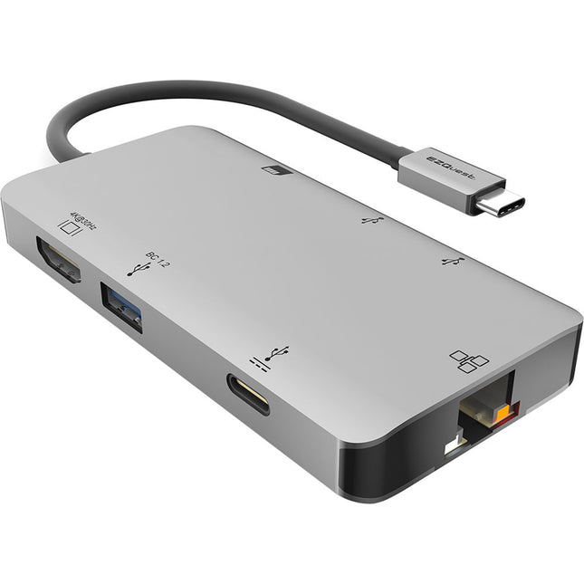 EZQuest Hub Multimedia USB Tipo-C 8 Puertos 4K Ethernet 100W PD