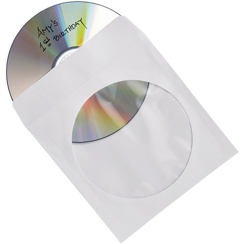Verbatim Fundas de Papel para CD/DVD 100 Unidades Ventana Transparente Protección