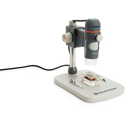 Celestron Microscopio Digital de Mano Pro Sensor 5MP Aumento 200x con Soporte Ajustable