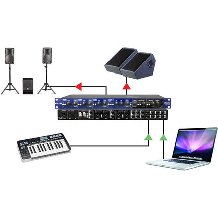 Radial Engineering KL-8 Rackmount Estación de Mezcla para Teclado 4 Entradas Estéreo