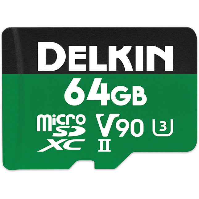 Delkin Devices 64GB POWER microSDXC UHS-II 300 MB/s con adaptador SD