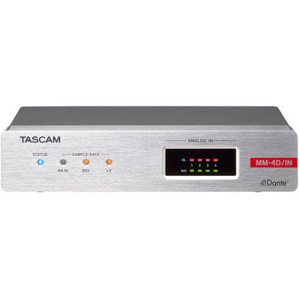 TASCAM MM-4D/IN-E Convertidor Dante 4 Canales Mic/Linea con DSP Mixer y PoE
