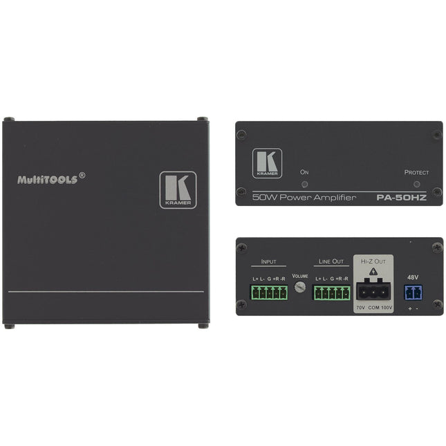 Kramer PA-50HZ Amplificador de Potencia 50W 70V 100V Compacto con Adaptador