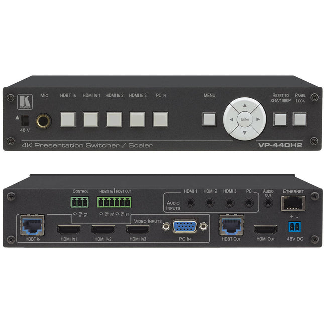Kramer VP-440H2 con 5 Entradas 4K60 4:4:4 Escalador Presentación HDBaseT HDMI