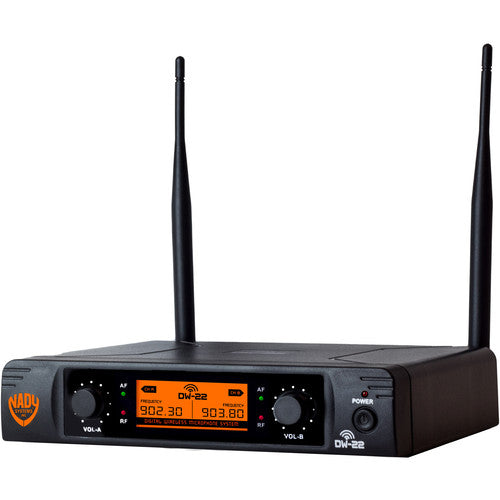 Nady DW-22 HTHT Sistema de Micrófono Inalámbrico Digital Dual UHF 900 MHz 300 ft alcance