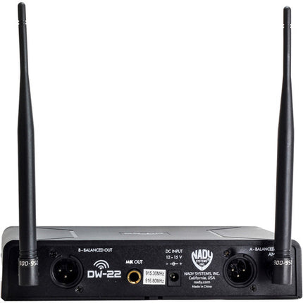 Nady DW-22 HTHT Sistema de Micrófono Inalámbrico Digital Dual UHF 900 MHz 300 ft alcance
