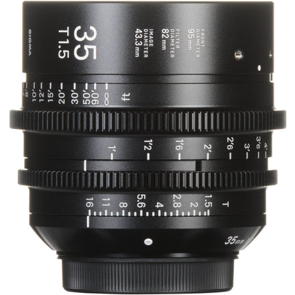 Sigma 35mm T1.5 FF Objetivo Prime de Alta Velocidad Montura EF con Anillas de Control