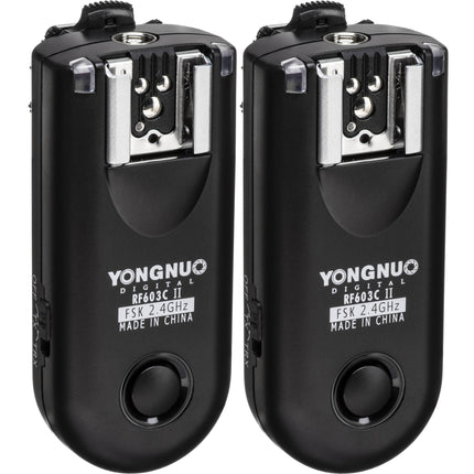 Yongnuo RF-603C II Kit Disparador Flash Inalámbrico para Canon 3-Pin 2.4 GHz 328' con Cable de Disparo