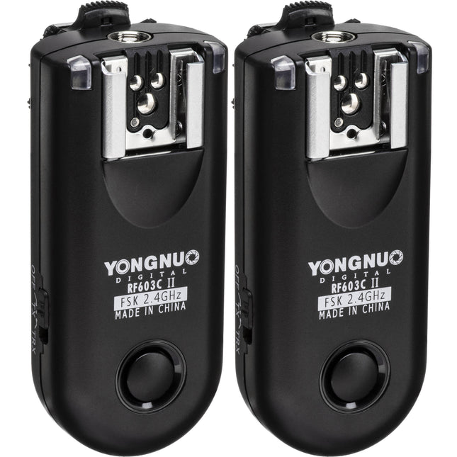 Yongnuo RF-603C II Kit Disparador Flash Inalámbrico para Canon 3-Pin 2.4 GHz 328' con Cable de Disparo