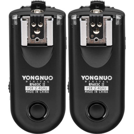 Yongnuo RF-603C II Kit Disparador Flash Inalámbrico para Canon 3-Pin 2.4 GHz 328' con Cable de Disparo