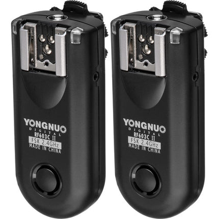 Yongnuo RF-603C II Kit Disparador Flash Inalámbrico para Canon 3-Pin 2.4 GHz 328' con Cable de Disparo