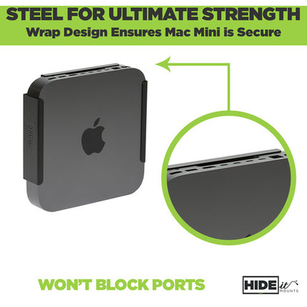 HIDEit Mounts MiniU Soporte de Pared para Apple Mac mini Negro VESA