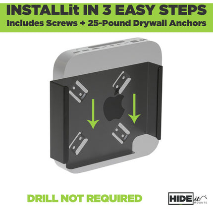 HIDEit Mounts MiniU Soporte de Pared para Apple Mac mini Negro VESA