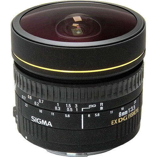 Sigma 8mm f3.5 EX DG Objetivo Ojo de Pez Circular para Nikon F 180° ángulo de visión