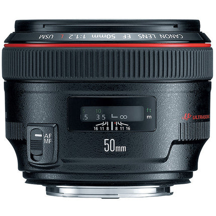 Canon EF 50mm f1.2L USM Lente con Apertura f1.2 a f16 y Motor Ultrasonido