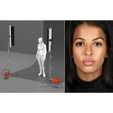 Genaray Key and Edge Kit LED Profesional 2 Luces 36 Pulg 2 Soportes 10.75'