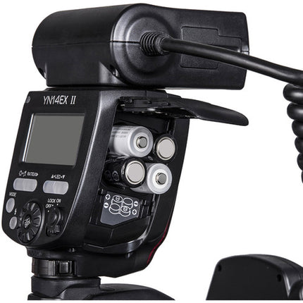 Yongnuo YN-14EX II TTL kit de anillo macro para Canon GN 59 ISO 100 y 4 adaptadores