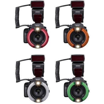 Yongnuo YN-14EX II TTL kit de anillo macro para Canon GN 59 ISO 100 y 4 adaptadores