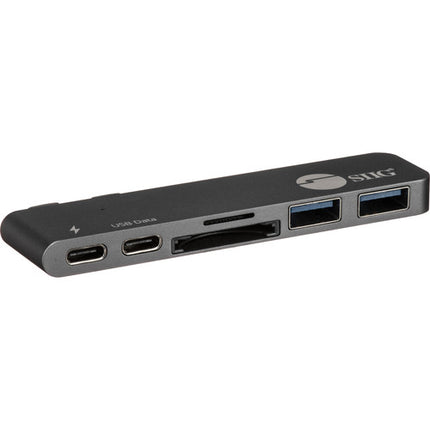SIIG Hub USB Tipo-C Dual con Lector de Tarjetas y Power Delivery 87W Gris Espacial