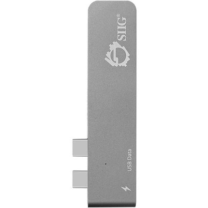 SIIG Hub USB Tipo-C Dual con Lector de Tarjetas y Power Delivery 87W Gris Espacial