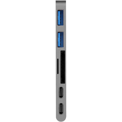 SIIG Hub USB Tipo-C Dual con Lector de Tarjetas y Power Delivery 87W Gris Espacial