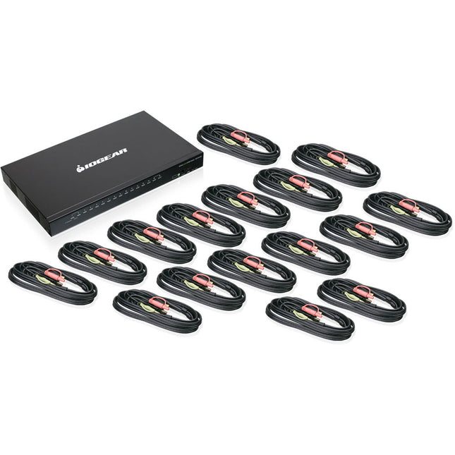 IOGEAR Switch KVM HDMI USB 16 Puertos 1920x1200 16 Cables KVM