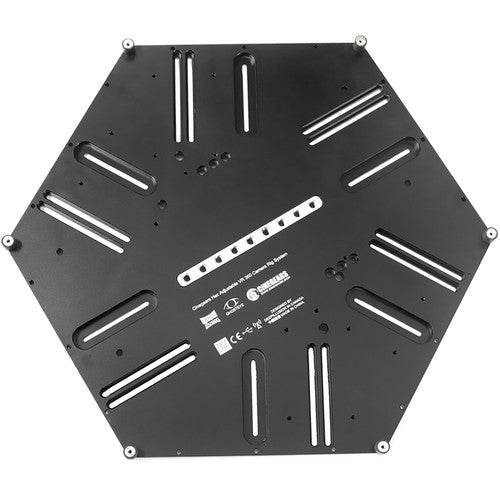 CINEGEARS Baseplate para Hex VR360 Captura con 8 monturas ajustables y marcadores de precisión