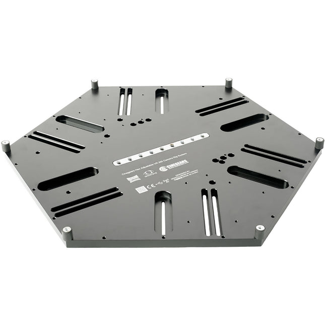 CINEGEARS Baseplate para Hex VR360 Captura con 8 monturas ajustables y marcadores de precisión