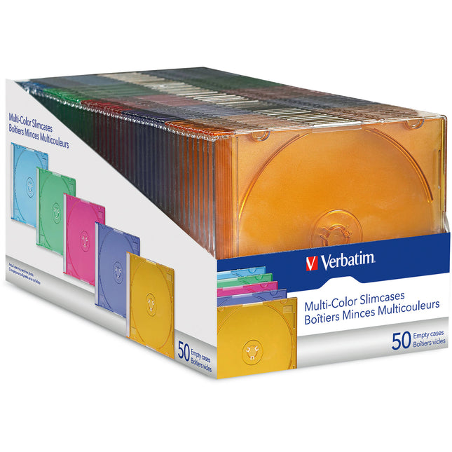 Verbatim Estuches Delgados de Colores para CD DVD Paquete 50 unidades