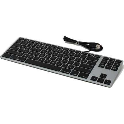 Matias Wired Aluminum Tenkeyless Teclado aluminio con dial volumen y hub USB