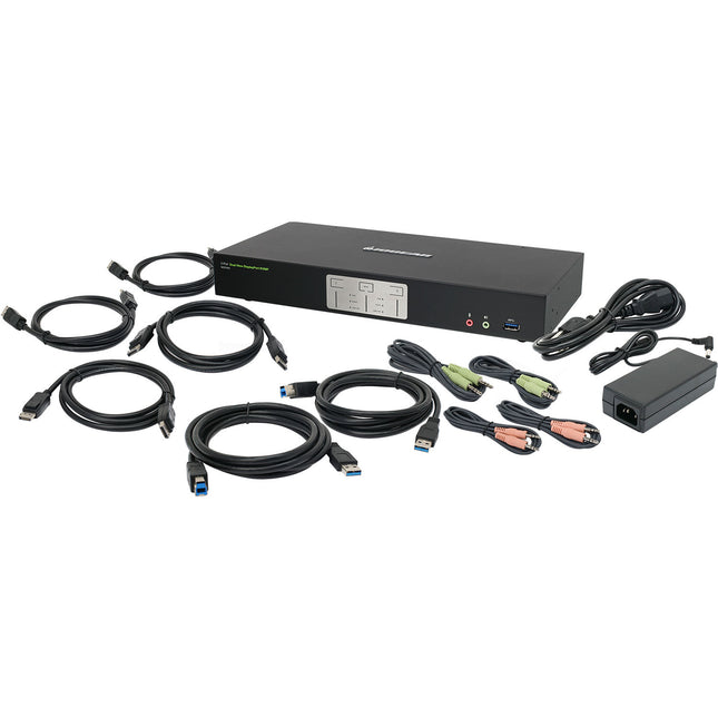 IOGEAR 2-Port KVMP Switch DisplayPort 4K 4096x2160 USB 3.0 Hub Audio