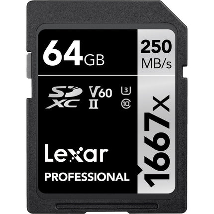 Lexar 64GB Tarjeta de Memoria SDXC UHS-II 250 MB/s Velocidad de Lectura