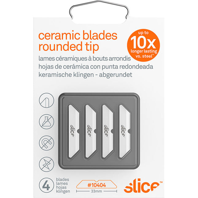 Slice Cerámicas para Cuchillo Caja Punta Redondeada Pack de 4 Hoja Doble Cara