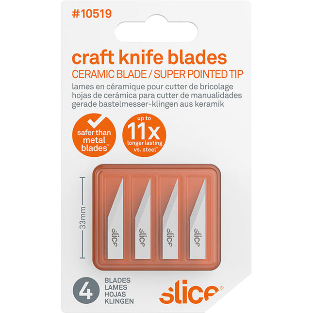 Slice 10519 Cuchillas Cerámicas para Manualidades Punta Recta Pack de 4