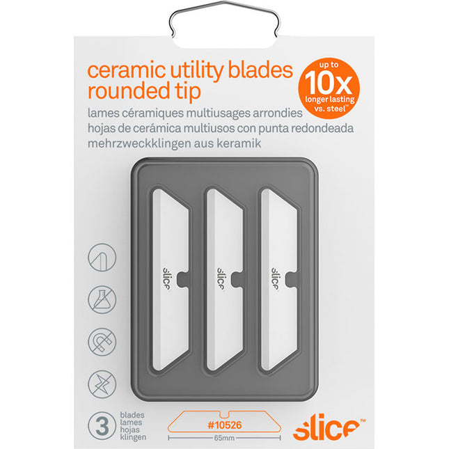 Slice Cuchillas Cerámicas Utilitarias Punta Redonda Pack 3 Doble Filo Seguridad