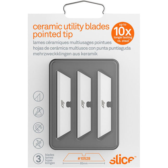 Slice Cerámicas Cuchillas Utilitarias Punta Afilada Pack de 3 Doble Filo