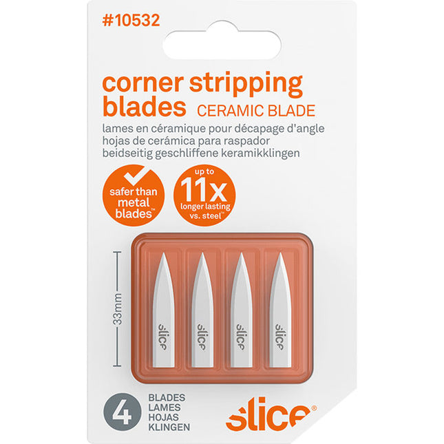 Slice Corner Stripping Blades Pack de 4 hojas cerámicas de óxido de circonio punta puntiaguda