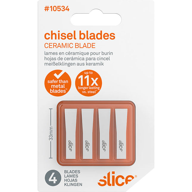 Slice 10534 Hojas Cincel Cerámicas de Óxido de Circonio Pack de 4