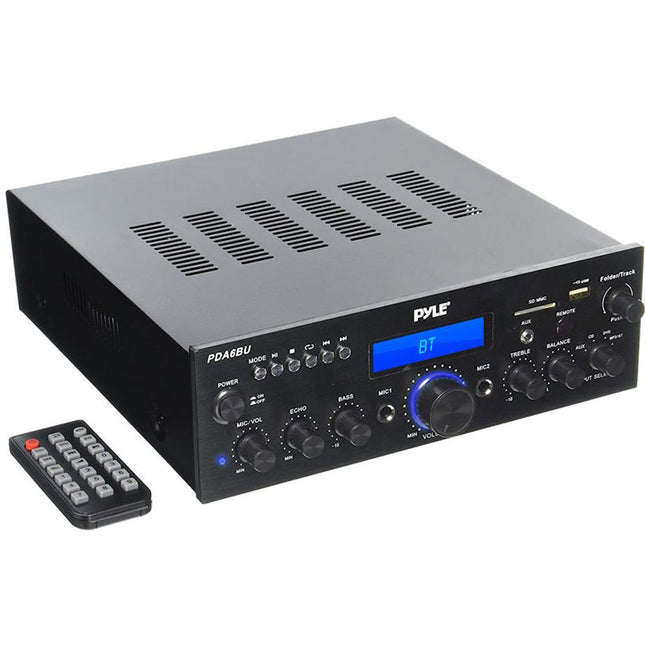 Pyle Pro PDA6BU Receptor Estéreo Bluetooth 100W RMS SD USB Control Remoto