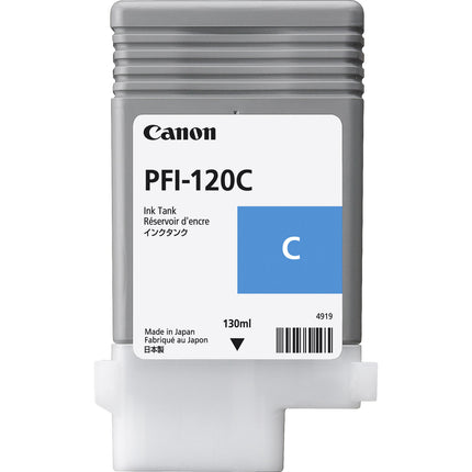 Cartucho de tinta Canon PFI-120 cian 130 mL para impresoras imagePROGRAF TM-200 TM-300 TM-305