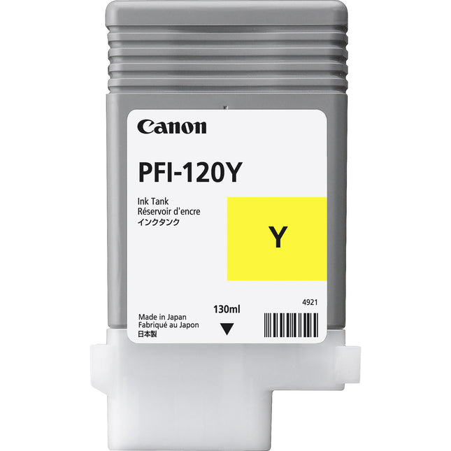 Cartucho de tinta amarilla Canon PFI-120 130mL para impresoras imagePROGRAF TM-200 TM-300 TM-305