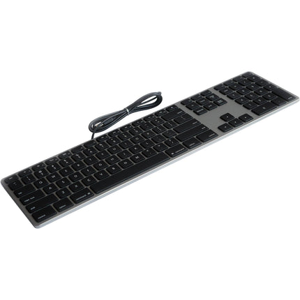 Matias Teclado Alámbrico de Aluminio para Mac con Dial de Volumen y Hub USB 2.0
